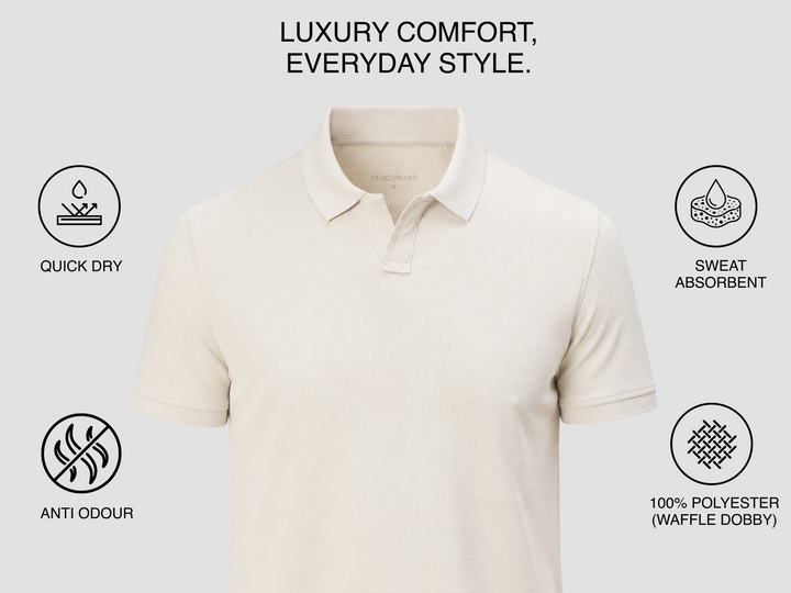 Crimson Aero Shield Polo - Light Beige