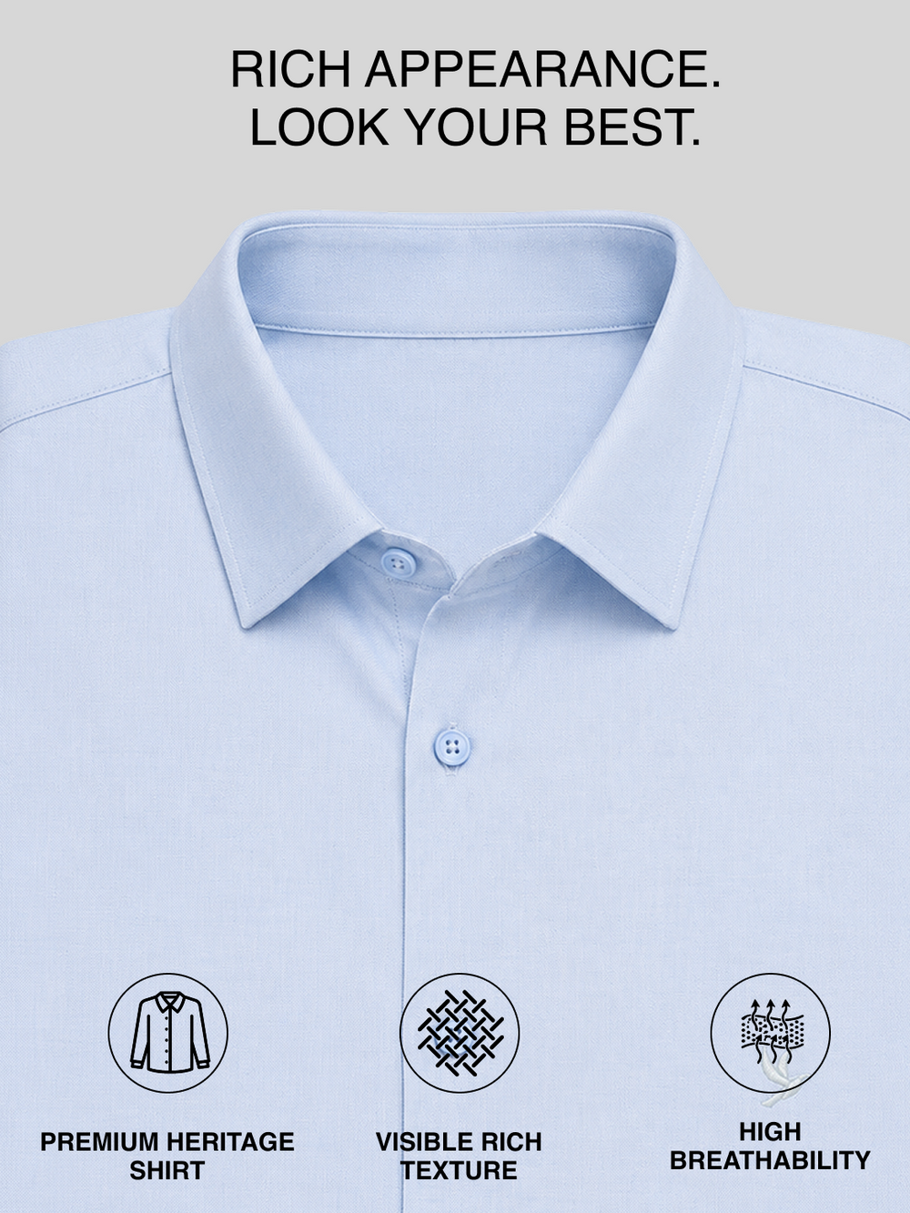 Light Blue Comfortable Luxury Cotton Comfort Formal Shirt
