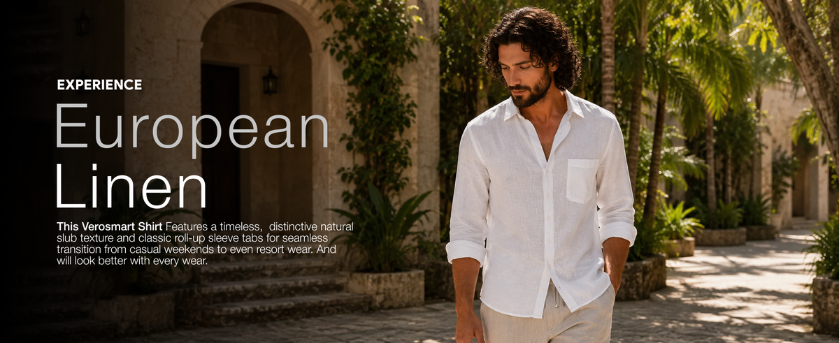 Santorini European Regular Linen Shirt - White