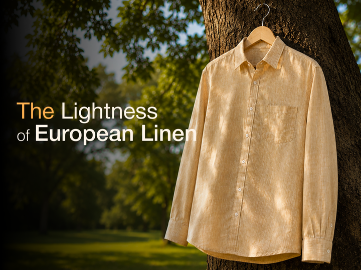 Azure Regular European Linen Shirt - Beige