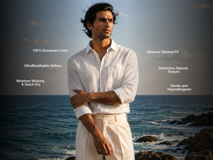 Positano Regular Pure European Linen Shirt - White