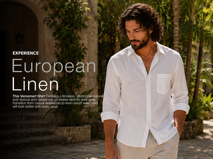 Positano Regular Pure European Linen Shirt - White