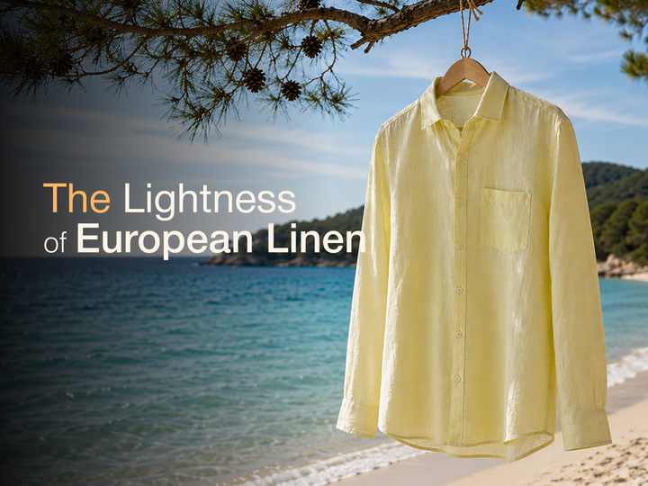 Azure Regular European Linen Shirt - Yellow