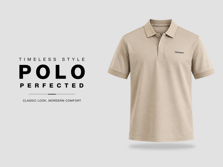 Super Fine Mercerised Cotton Polo - Beige