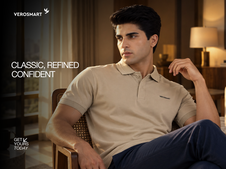 Super Fine Mercerised Cotton Polo - Beige
