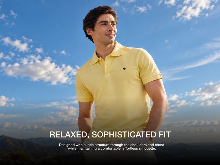 Durable, Light Sheen, Mercerised Cotton Polo - Yellow