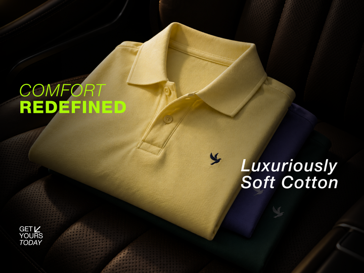 Durable, Light Sheen, Mercerised Cotton Polo - Yellow