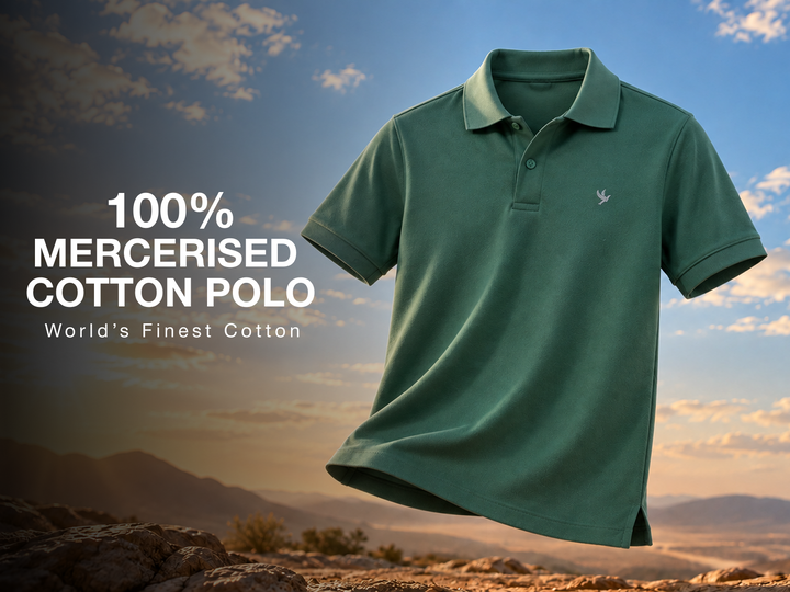 Durable, Light Sheen, Mercerised Cotton Polo - Green
