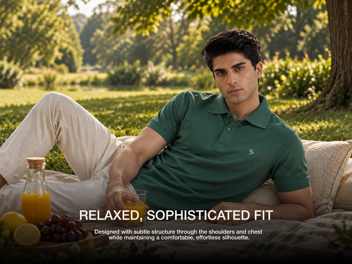 Durable, Light Sheen, Mercerised Cotton Polo - Green