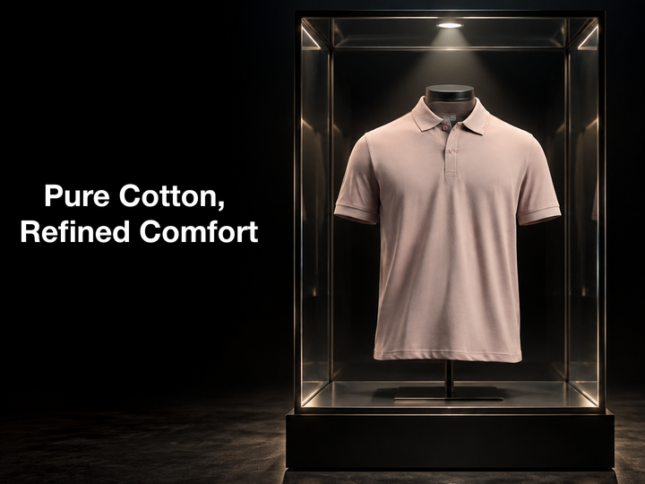 Cotton-Spandex Flex Pique Polo - Dusky Pink