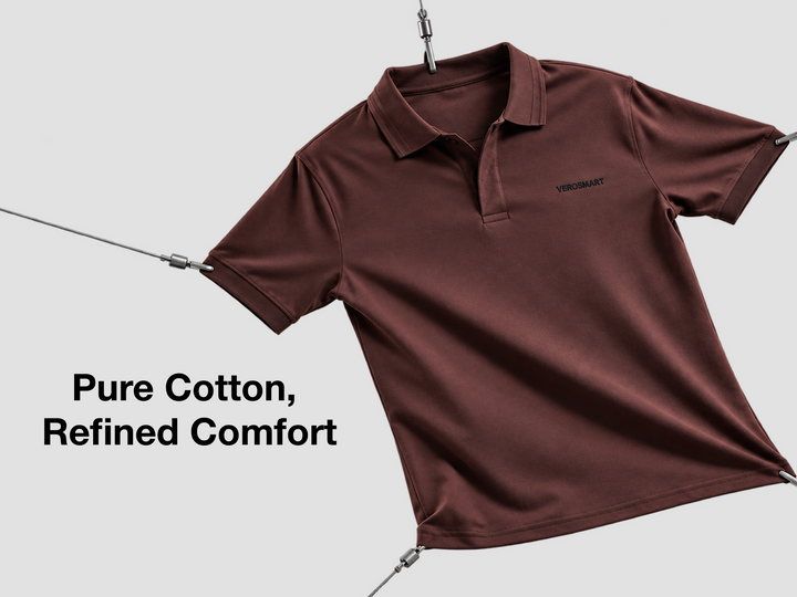 Super Fine Mercerised Cotton Polo - Dark Brown