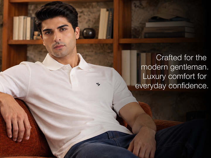 Durable, Light Sheen, Mercerised Cotton Polo - White