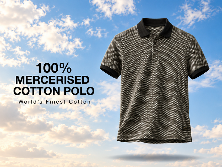 Mercerised Cotton Regular-Fit Polo - Black