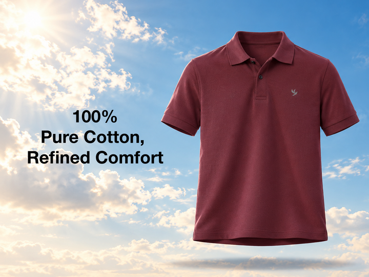 Pure Cotton, Piqué Polo  - Dusky Red