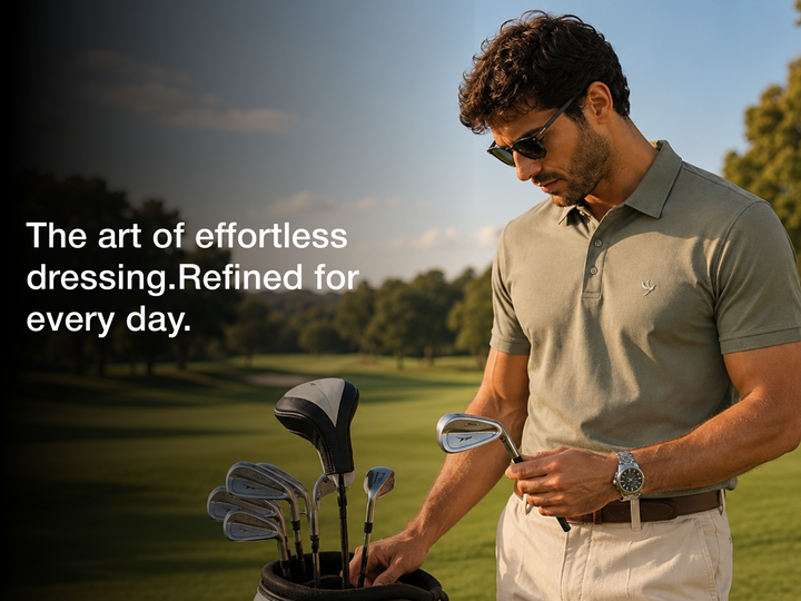 Luxury Cotton Blend Polo - Olive