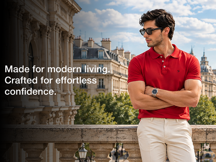 Cotton Blend Comfort Cotton Polo - MAROON