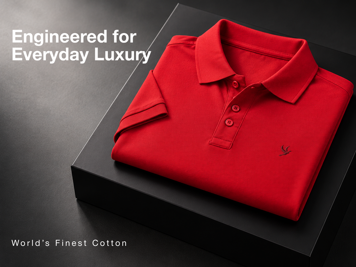 Cotton Blend Comfort Cotton Polo - MAROON