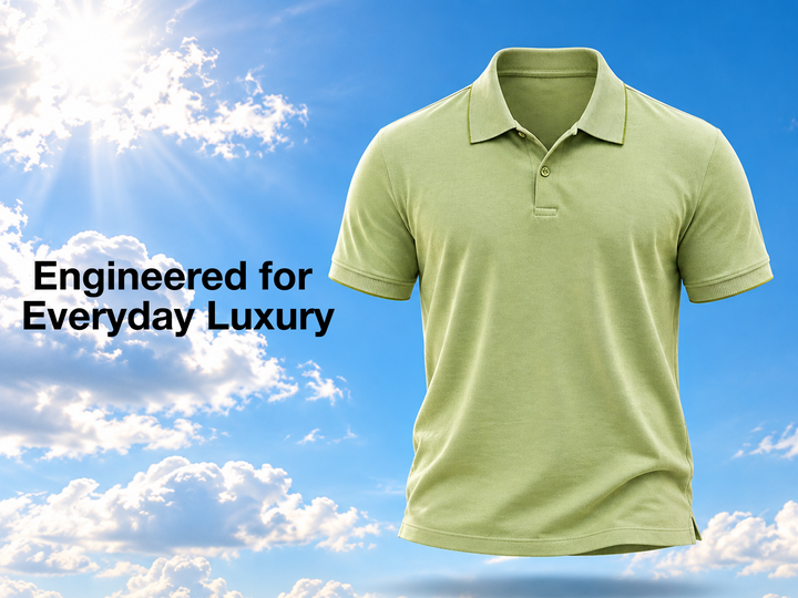 Cotton Blend, BirdsEye Polo - Green