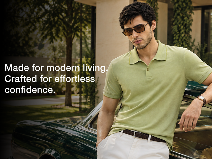 Cotton Blend, BirdsEye Polo - Green