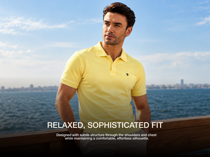 Pure Cotton, Piqué Polo  - Primary Yellow