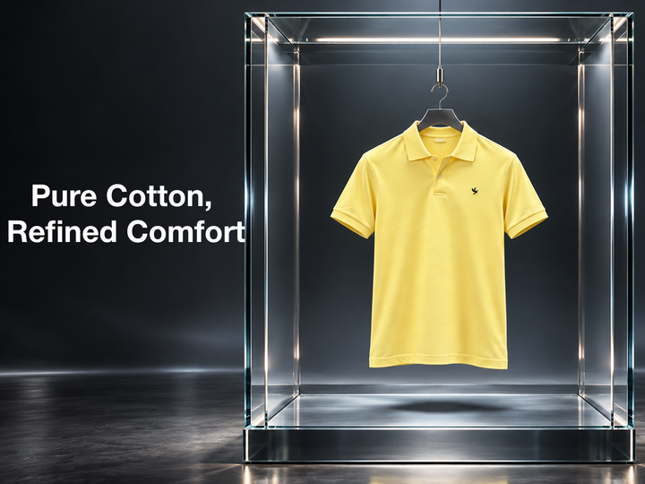 Pure Cotton, Piqué Polo  - Primary Yellow