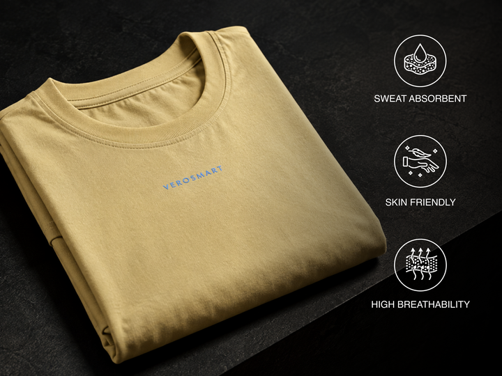 Breathable Graphic Oversize Tee - Dusky Yellow