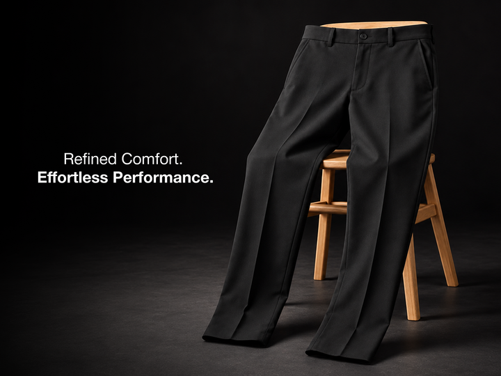Poleyster-Viscose-Spandex, Stretch, Waist Adaptive trouser - Black