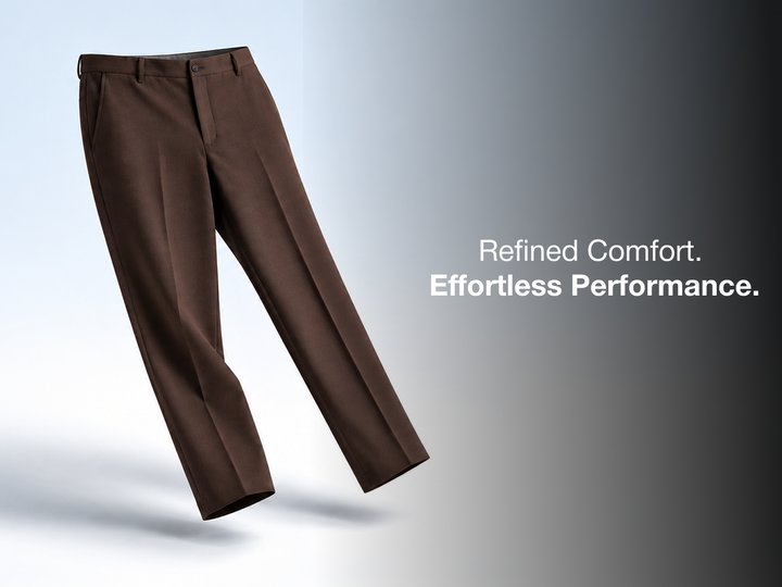 Quick Dry Formal Trousers - Dark Brown