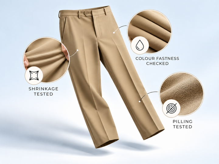 Pure Cotton Smart Casual Trousers - Beige