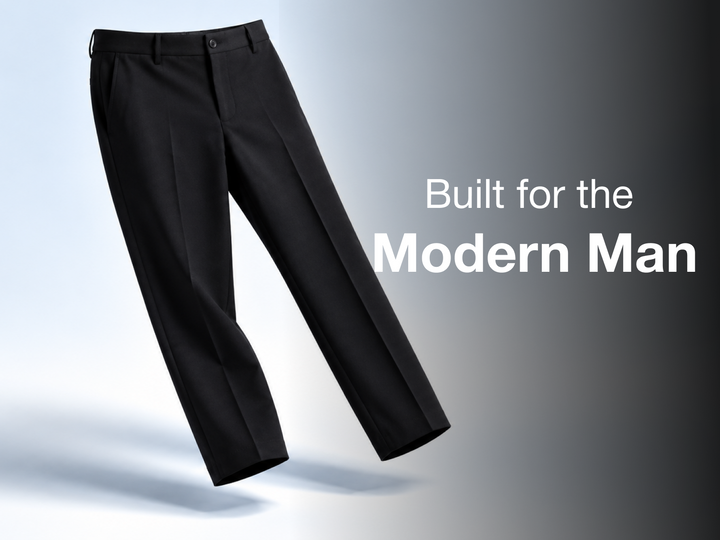 PolyViscose Smart Adapt  Smart Formal Trouser - Black