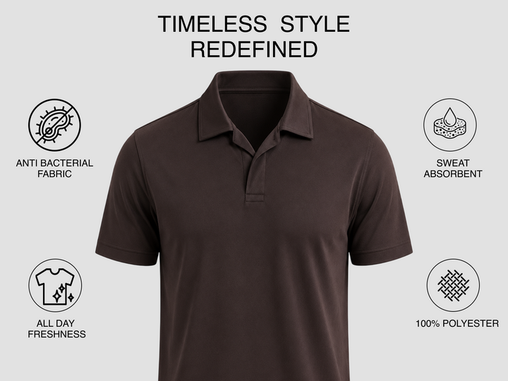 Meridian Fresh Weave Polo - Brown