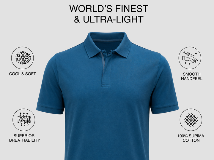 Nadal UltraLight Supima Super Fine Cotton Polo - Dark Blue