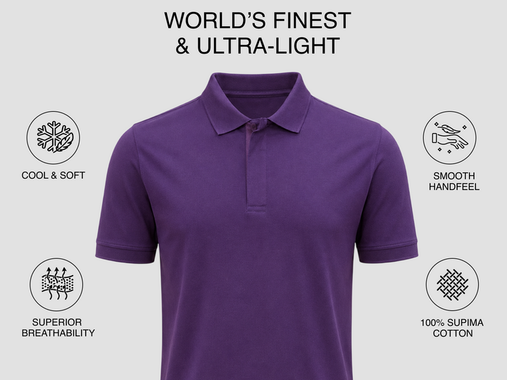 Nadal UltraLight Supima Super Fine Cotton Polo - Dark Purple