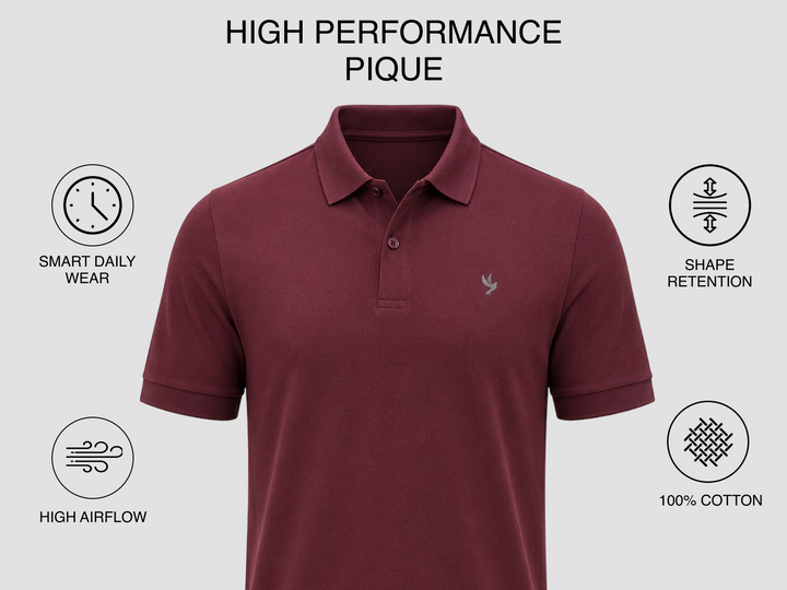 Piquadro Cotton Polo Tee - Dusky Red