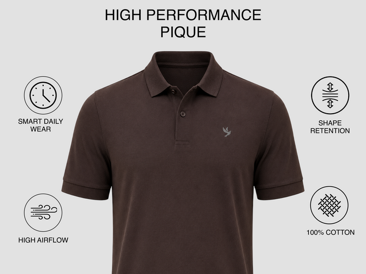 Piquadro Cotton Polo Tee - Primary Brown