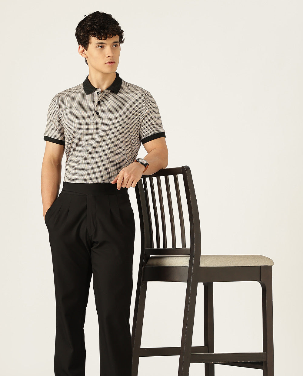 Cottura Luxeform Black Polo-T-Shirt Regular Fit