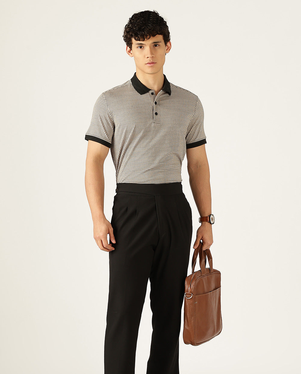 Cottura Luxeform Black Polo-T-Shirt Regular Fit