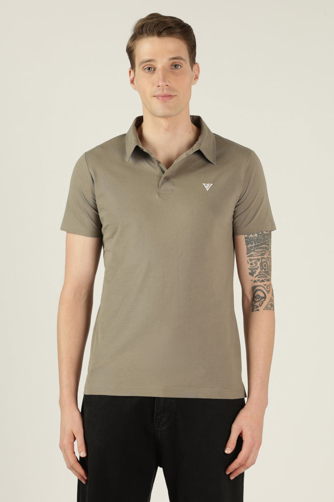 Soronoire Plushflow Olive Polo-T-Shirt Regular Fit – VeroSmart