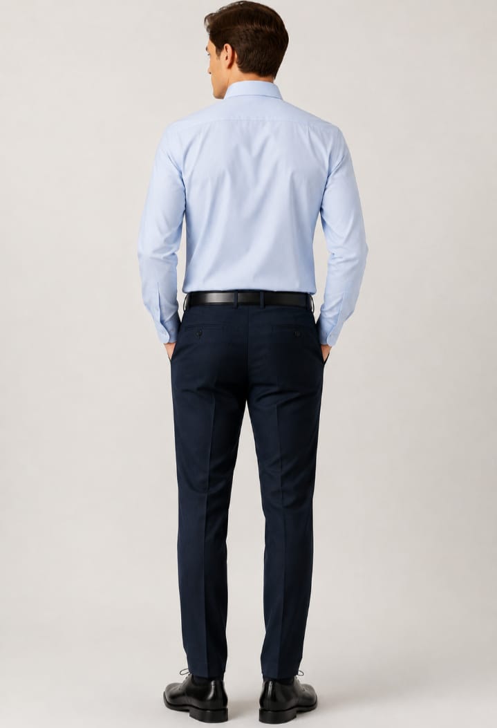 Luxury Pure Cotton Formal Shirt-Regular Fit - Light Blue