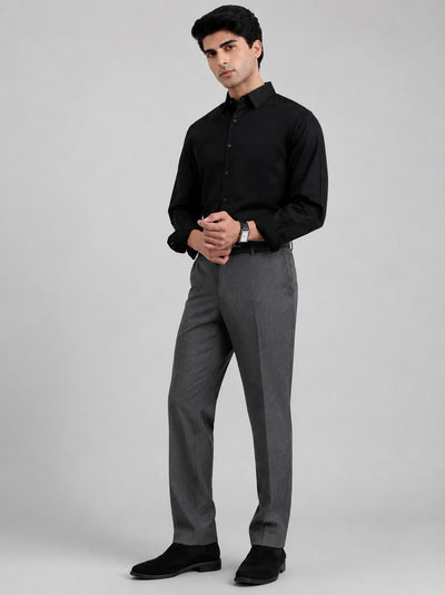 Elite Supima Super Fine Cotton Regular Fit Formal Shirt - Black