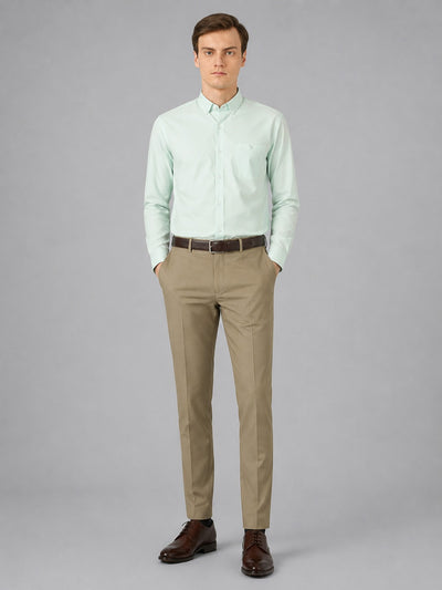 Novus Regular Fit Cotton Formal Shirt - Light Green
