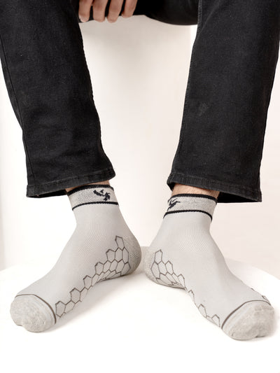 Prism Patterned Stretch Socks-LIGHT GREY MELANGE Band