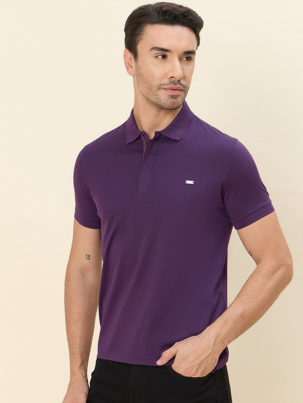 Polo T-Shirt Frontside - Dark Purple