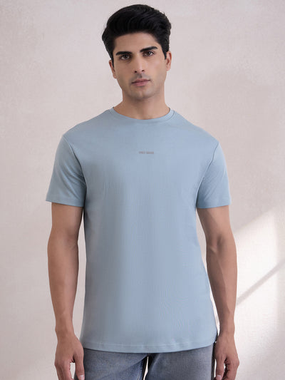 100% Cotton Printed Regular-Fit Crew Neck Tee - Dusky Green