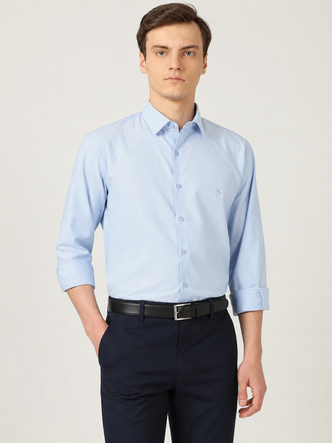 Luxury Pure Cotton Formal Shirt-Regular Fit - Light Blue