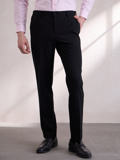 Durable Smart Stretch Comfort Fit Formal Trousers - Black
