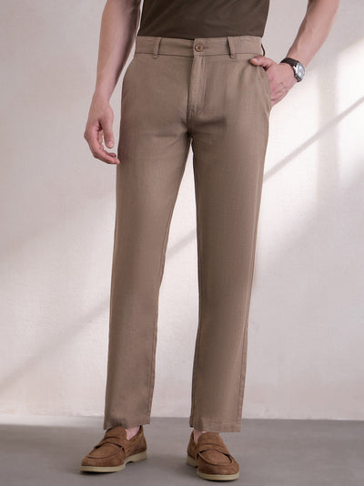 Ultra Light & Super Comfort Linen Blend Trouser - Khakhi