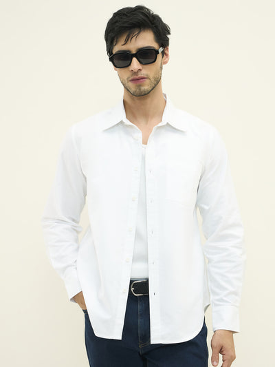 All Day Comfortable Luxury Cotton Comfort Fit Formal Shirt - White