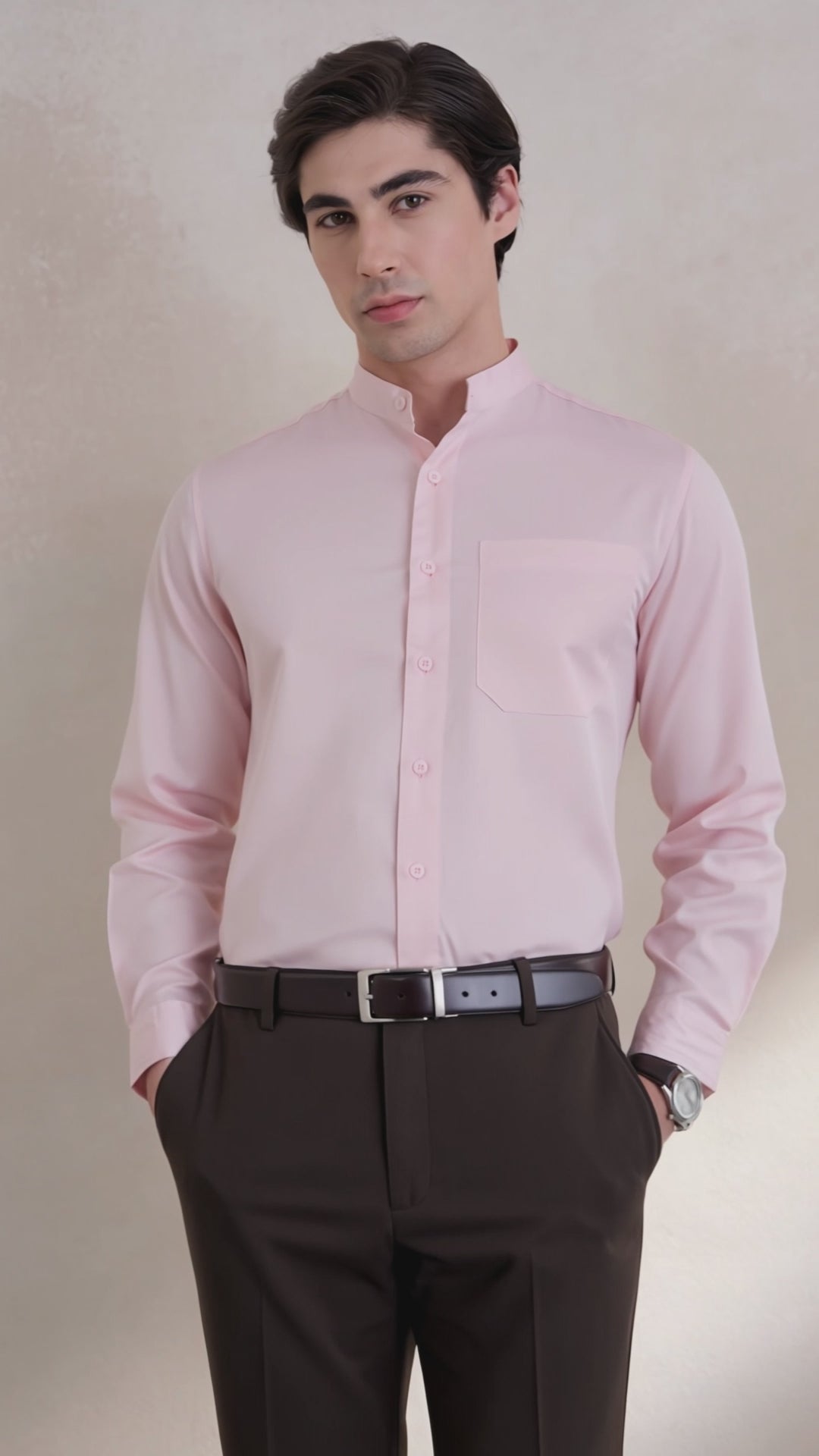 100% Cotton Easy Care Super Smart Comfort-Fit Formal Shirt - SELF CHECK DOBBY