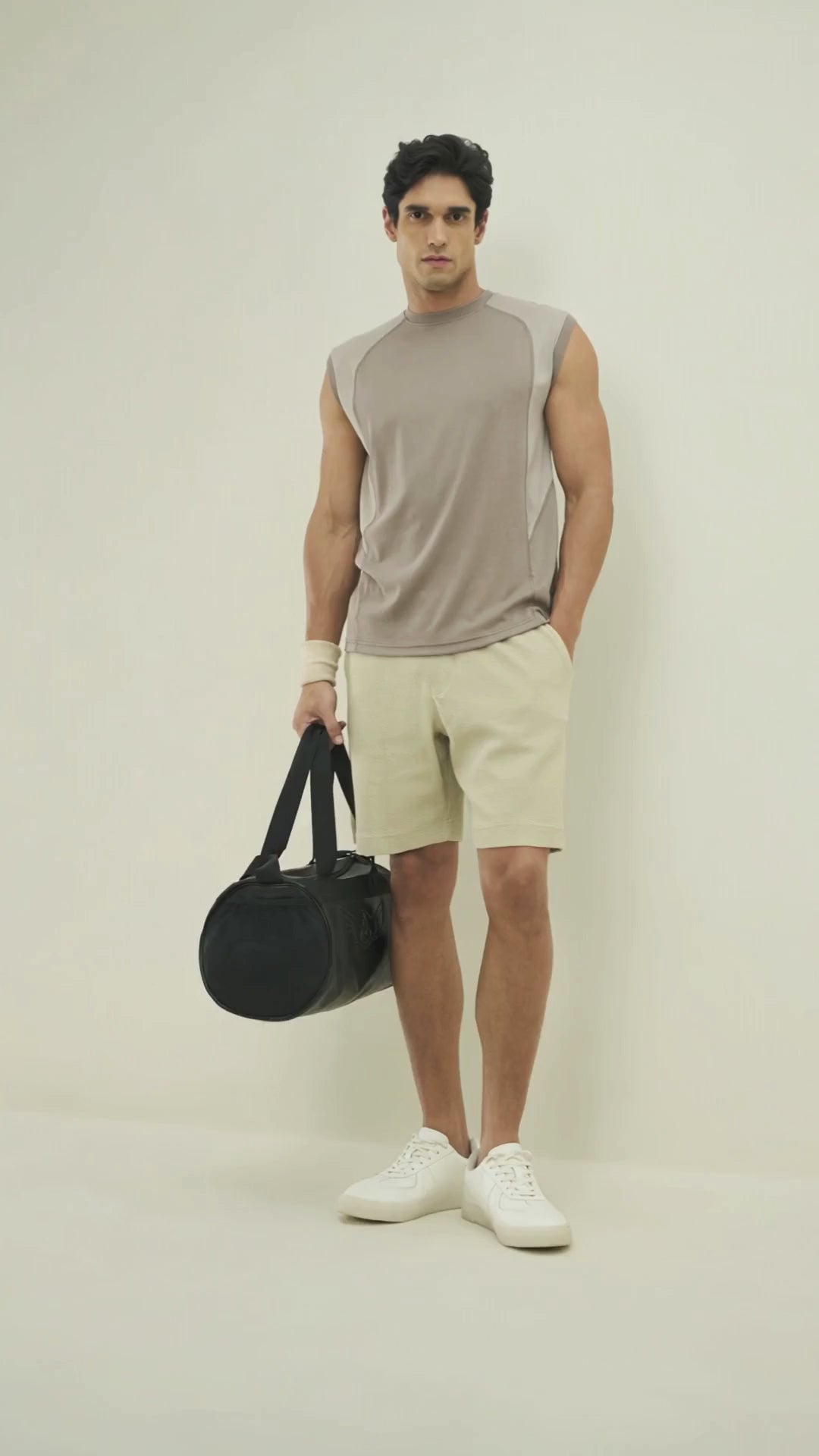Cool Stretch Athleisure Skinny Fit Vest - Grey